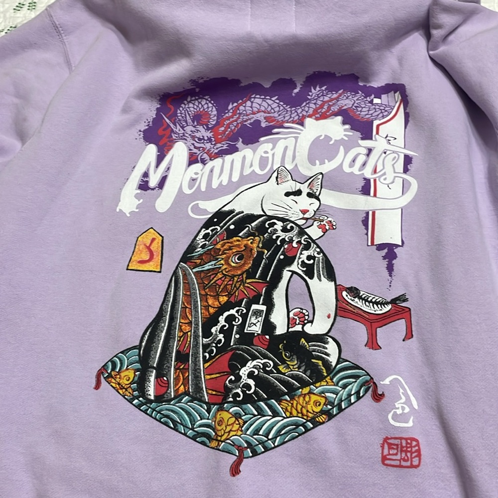 Monmon Cat Purple Hoodie size L